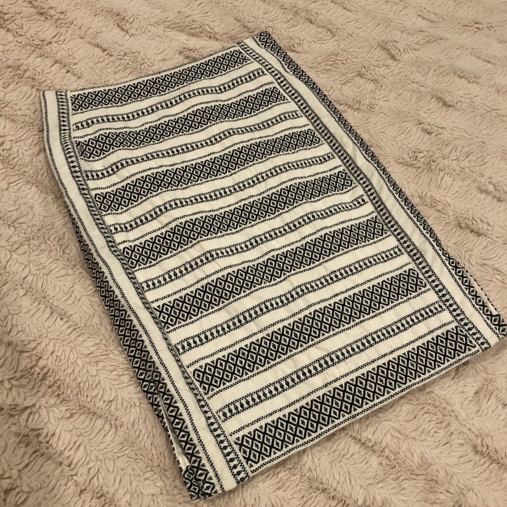 Loft Black & Khaki Pencil Skirt